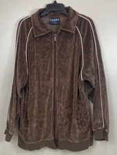 VINTAGE TRUST USA MEN'S TRACK JACKET FULL ZIP BROWN SIZE LARGE