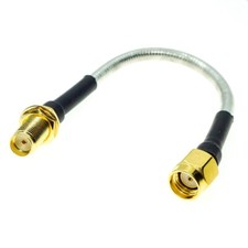 RP-SMA male to SMA female bulkhead RG402 0.141" lot Semi Flexible Cable