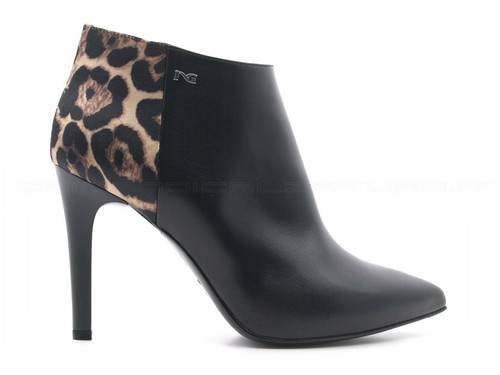 Scarpe Tronchetti eleganti Nero Giardini donna pelle nera dettaglio  animalier | eBay