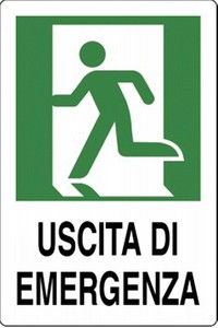 Cartello Uscita Emergenza 2 In Plastica Cm 20 X 30 Ebay