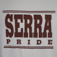 VTG 80s Serra Pride School Spirit Single Stitch T Shirt Mens L USA Made