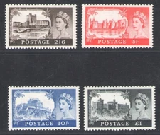 1955-58 Great Britain - Castles De La Rue, SG No. 536a/539a - MNH**