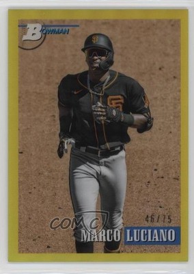 2021 Bowman Heritage Prospects Yellow Chrome Refractor 46/75 Marco Luciano 16qs