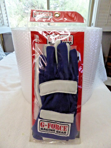 G-FORCE Racing Gear G1 Racing Gloves Large 9.5" - 10.5" Blue- 4100LRGBU