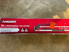 Husky 28 in. Tile Cutter with Tungsten Carbide Blade and Adjustable Gauge