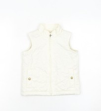 GapKids Girls Ivory Quilted Puffer Gilet Waistcoat 4-5 Years