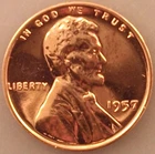 1957 P LINCOLN WHEAT PENNY Red Uncirculated BU Free shipping