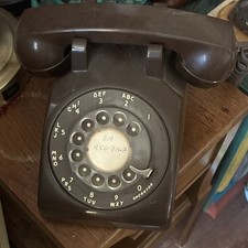 Western Electric Vintage Rotary Dial Telephone Brown Collectible