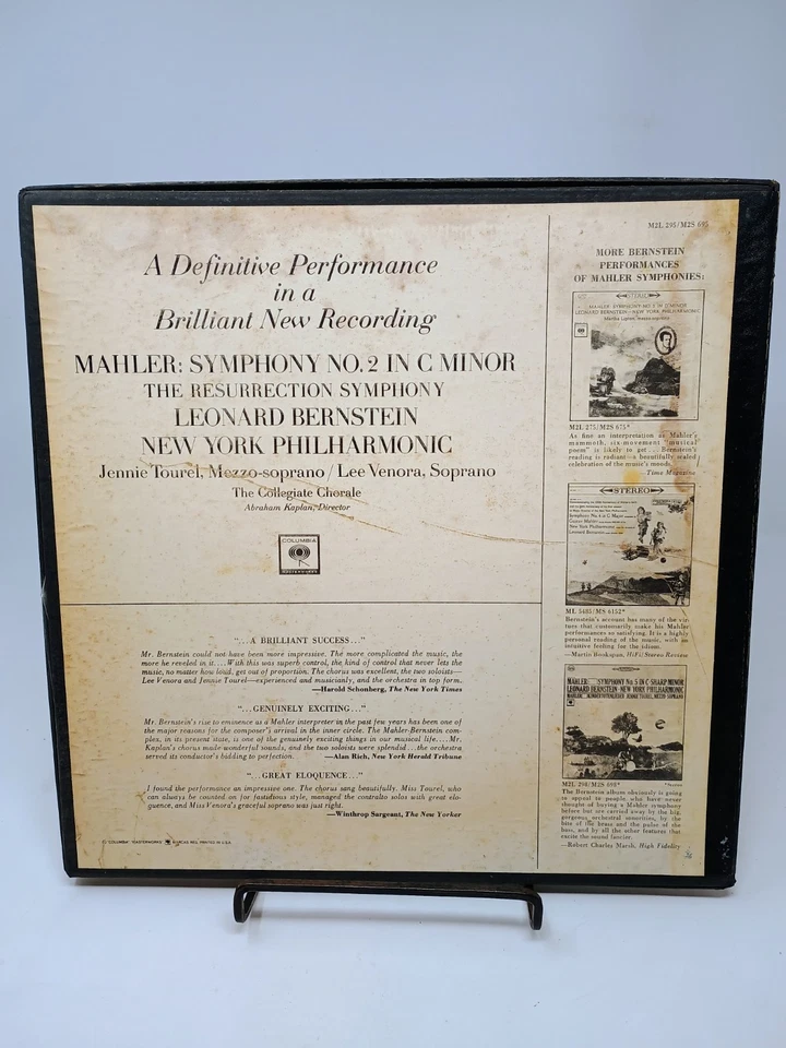 Leonard Bernstein - Mahler: Symphony No. 2 in C Minor LP Box Set Masterworks  - Image 2 of 4