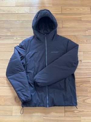 Flylow Crowe Puffer Jacket Hooded Pertex Insulated Ski Snowboard Black Large