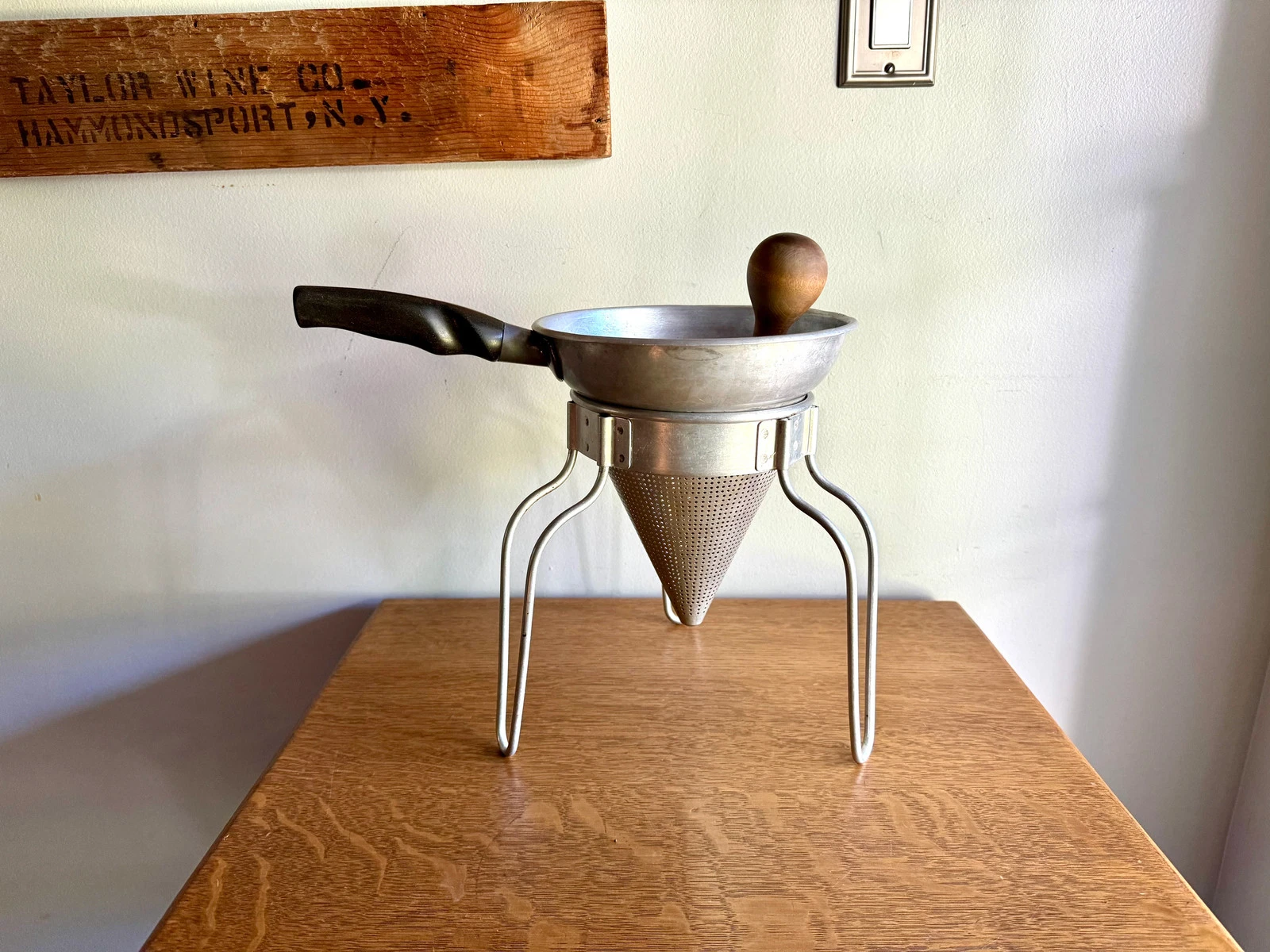 Vtg Sieve Colander | Wear Ever Aluminum Colander, Stand and Pestle