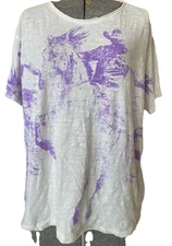 NWT Magnolia Pearl Texas Cowboy boyfriend tee shirt purple-OS