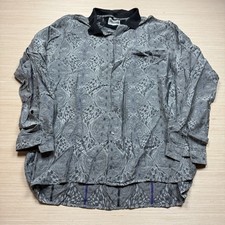 Vintage 80s Psychedelic Fractal Abstract Shirt Cyber Punk Raver Made in Italy XL