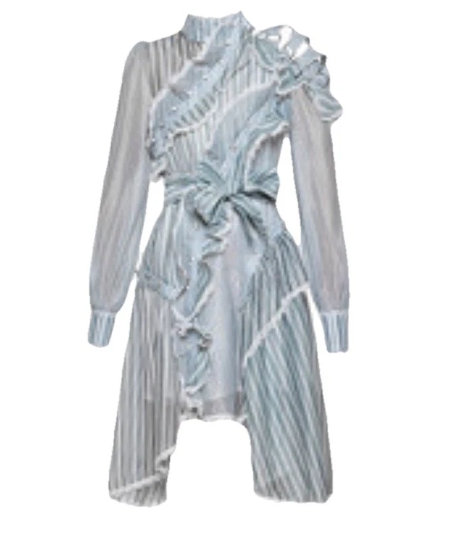 Vestido The MINKA Collection Azul Victoriano Volantes Talla S Instagram Favorito Nuevo sin Etiquetas Foto 3 de 4