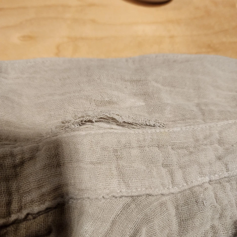 Michael Stars Women Sz S Cecily Cotton Gauze Green Gray Crinkle Dress PLZ READ - Image 4 of 4