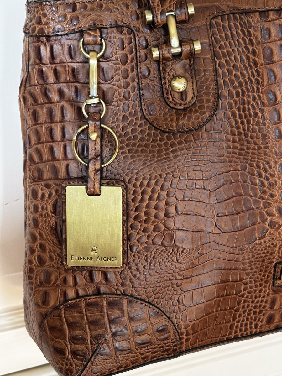 Etienne Aigner Crocodile Embossed Leather Purse Hand Bag | eBay