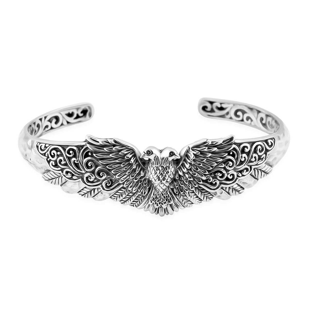 BALI LEGACY 925 Silver Double Head Garuda Bangle Cuff BALI LEGACY 925 Silver Double Head Garuda Bangle Cuff