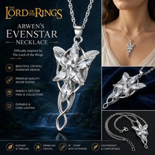 New Lord of The Rings Arwen's Necklace Evenstar Pendant Crystal Silver Chain 