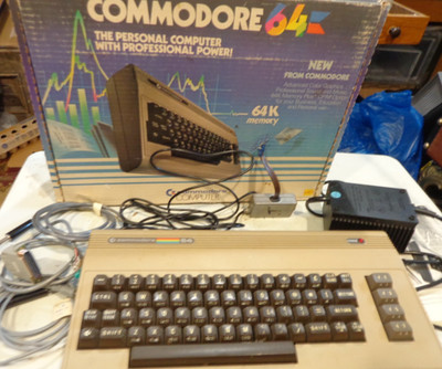 Commodore 64 Vintage Computer Untested With Box Manual & Cords