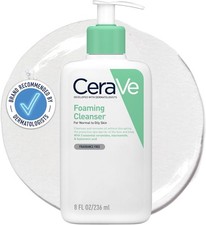 CeraVe Foaming Cleanser for Normal to Oily Skin with Niacinamide and 3 Essential