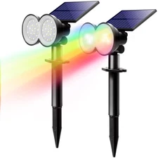 - Solar Spot Lights Outdoor, Color Changing Waterproof LED Solar Landscape Sp...