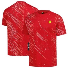 Men's Puma Red Scuderia Ferrari F1 Lifestyle Race Color Splash T-Shirt Size M