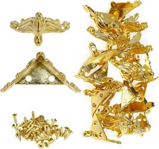 Bitray 20 PCS Corner Protectors - Antique Brass Jewelry Box Wood Case Chest Stor