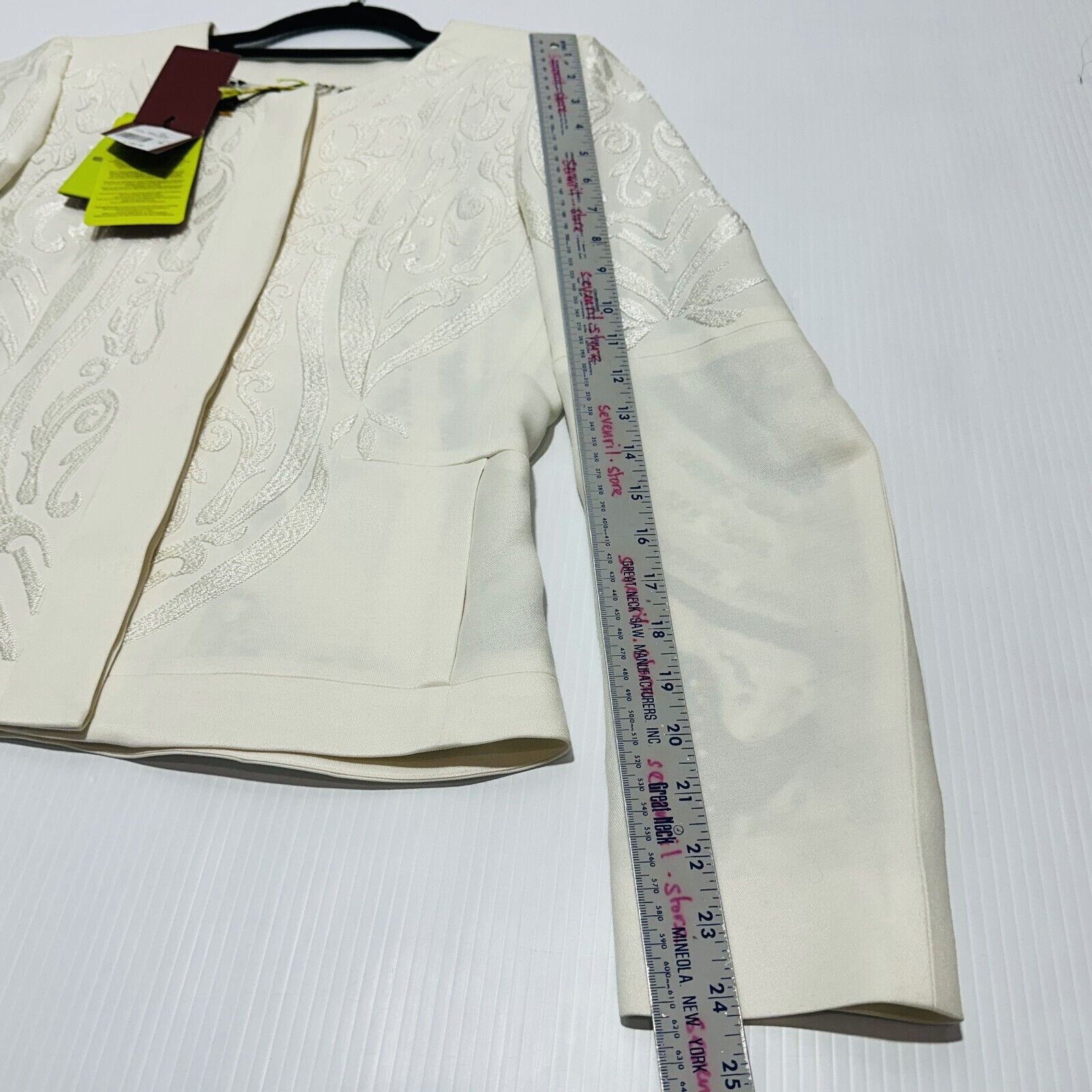 ETRO 44 US/8 Milano Jacket White Silk Lined embroidered Button Front NWT $3550 image 4