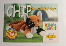CHIP THE CALICO CAT 4121 Beanie Babies Series 1 Card 1998
