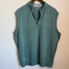 Adidas Green Quarter Zip Golf Vest Size XL