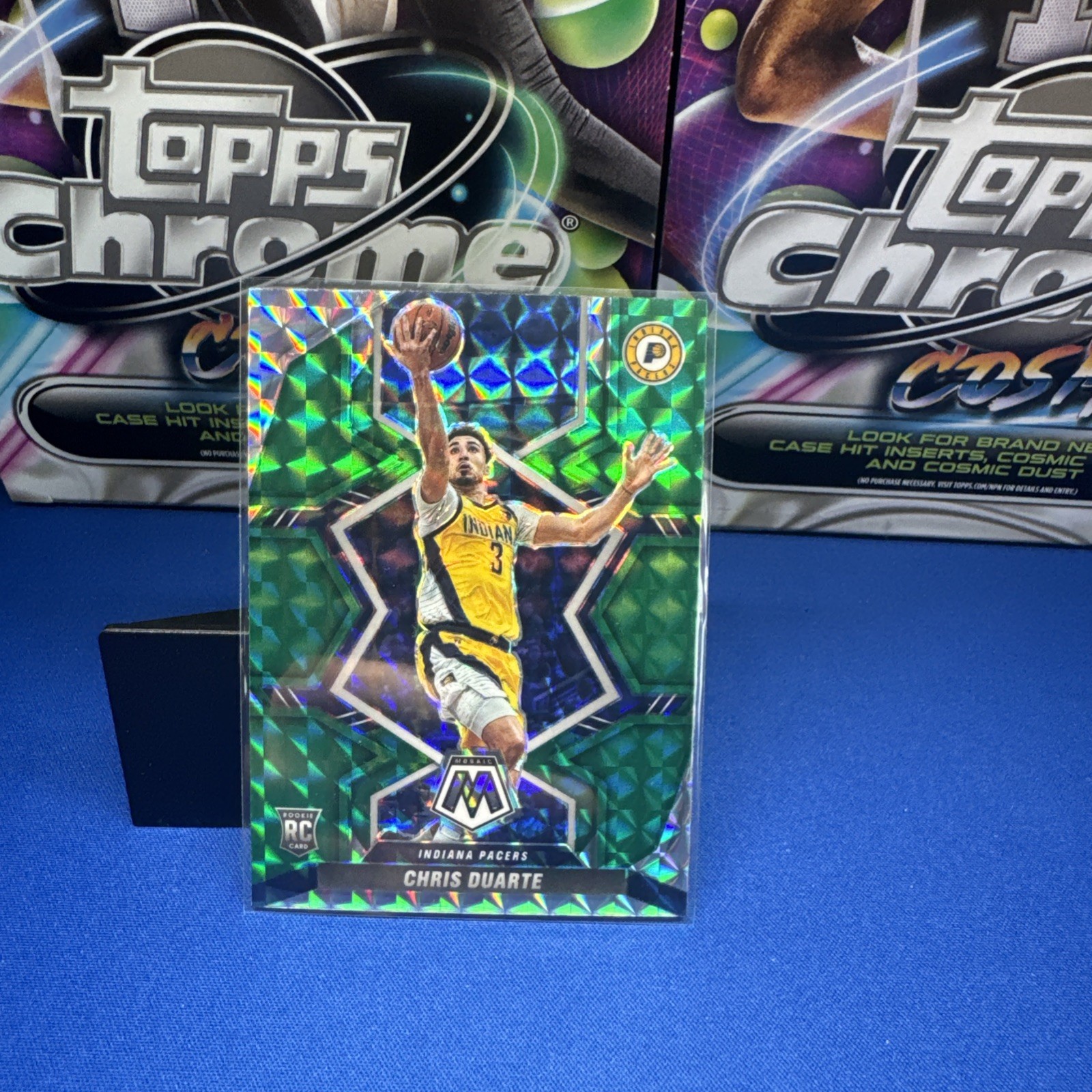 2021-22 Panini Mosaic - Rookies Chris Duarte #217 Green Mosaic Prizm (RC)