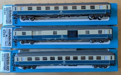 Marklin Märklin 4291 4292 4293 blue-beige passenger cars- New-Old Stock