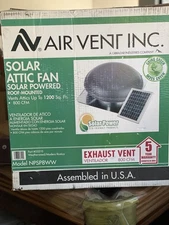 Air Vent Inc # 53510 NPSP8WW Solar Power Attic Roof Vent Ventilator Fan 800 CFM