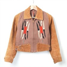 CHIMAYO Blanket Sports Jacket Beige Brown Women Vintage 1930-40's Rare