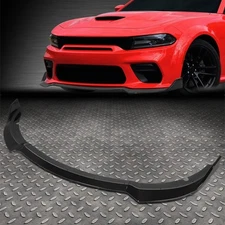 [3PCS] FOR 15-20 DODGE CHARGER SRT GLOSSY BLACK FRONT BUMPER LIP SPOILER KIT