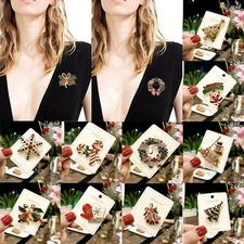 Christmas Alloy Brooch Pin 14 Color Options Holiday Decorative Accessory Jewelry