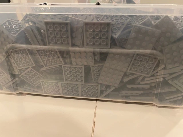 ENORME Lote de Placas LEGO 4x4 Gris Azulado Claro - EXCELENTE Estado, Cientos Foto 2 de 4