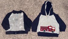2-2017 Gymboree Baby Sweatshirts Firetruck  Dinosaur Size 12-24 Months