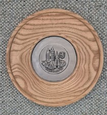 Zinnholzteller mit Motiv Ingolstadt-Donau Durchmesser 15 cm - Wie neu