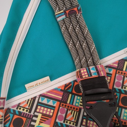Kavu Paxton Rope Crossbody Sling Bag Rucksack Seilgurt Türkis Geometrisch - Bild 12 von 12