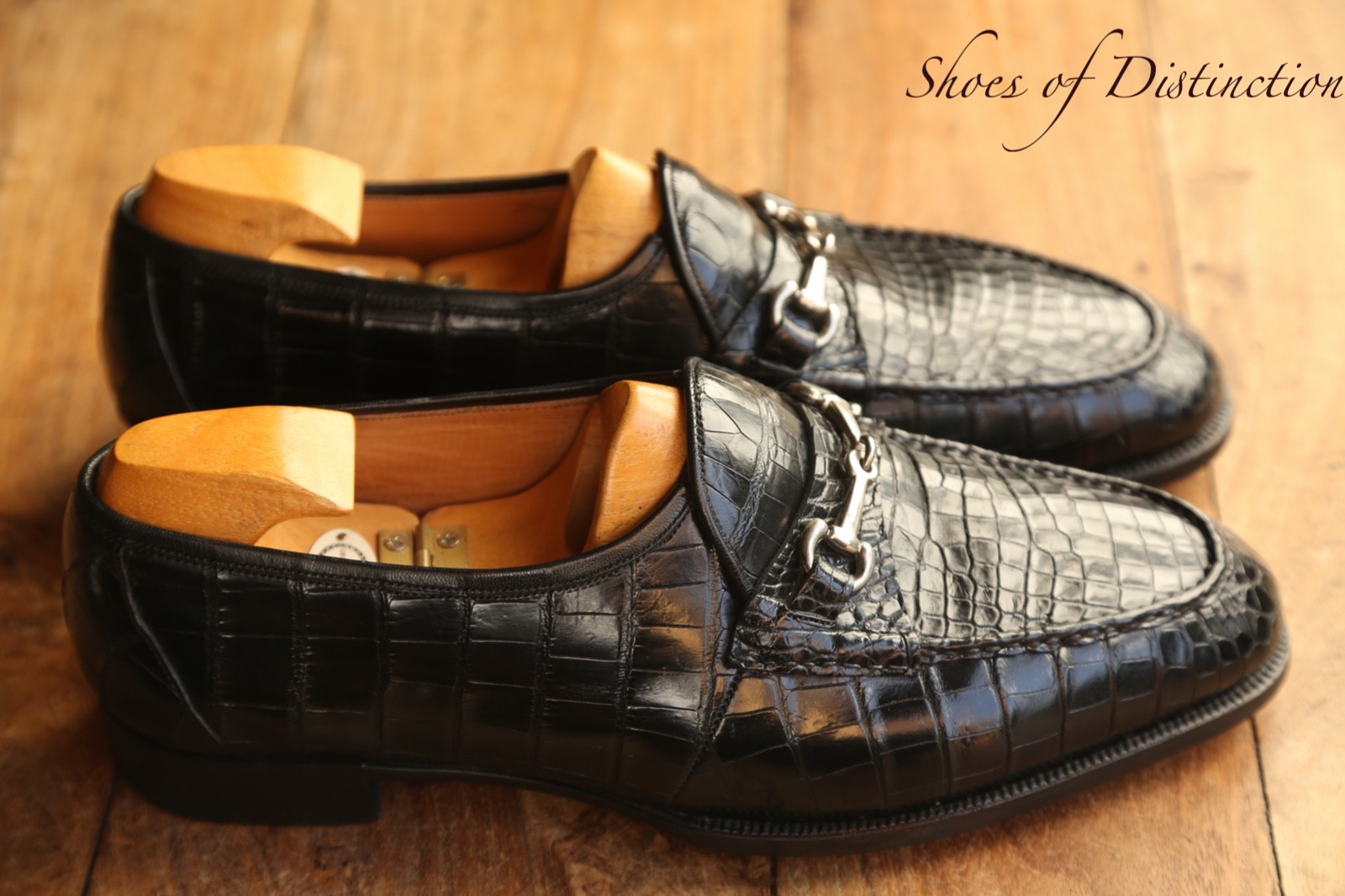 George Cleverley Bespoke Black Crocodile Silver Bit Shoes Loafers Mens UK 11 image 4