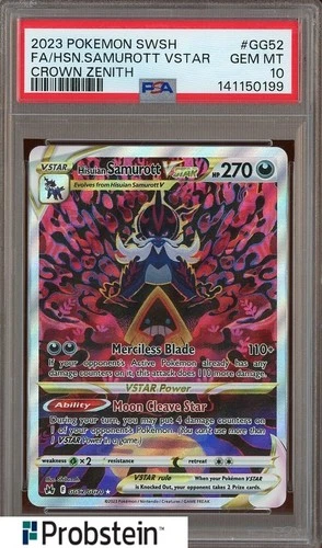 2023 Pokemon SWSH Crown Zenith #GG52 FA Hisuian Samurott Vstar PSA 10