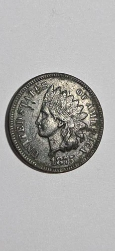 1875 Indian Head Cent Penny XF- AU Details