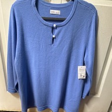 Croft & Barrow Womens Blue Knit Pullover Swea...