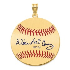 Gold-plating over Sterling Silver Willie McCovey Hall of Fame Signature Large Ep