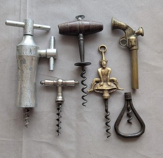 Vintage Antique Lot of 6 Wine Corkscrew Bottle Openers