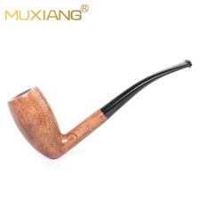 MUXIANG Rosewood Chimney Pipe Smooth Wooden Tobacco Smoking Pipe Bent Taper Stem