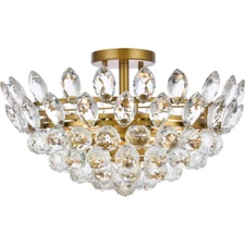 KITCHEN DINING ROOM BEDROOM CRYSTAL FLUSH MOUNT CHANDELIER LIGHTING FIXTURES 18"