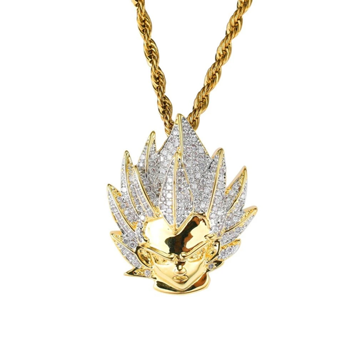 Vegeta cz pendant \u0026 Chain Necklace Iced 
