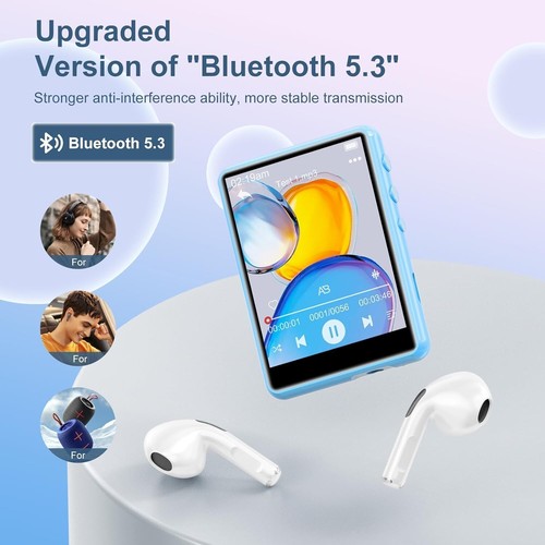 Reproductor MP3 MP4 Bluetooth 64 GB con altavoz aplicaciones FM paquete de accesorios táctiles B833 - Imagen 3 de 7